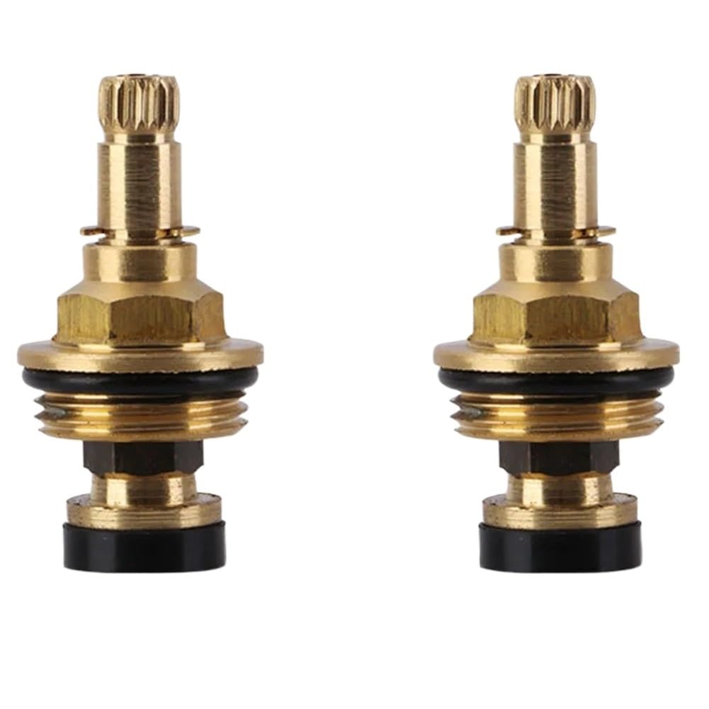 ZFXIDUQQ Brass Faucet Tap Valve Spool Faucet Cartridge Hot and Cold Water Spool G1/2 Bsp 20 Tooth Cartridge Valves Bathroom Accessories